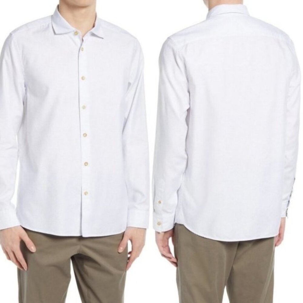 NEW Ted Baker London White Slim Fit Button Up Shirt Size XXL or 6 Classics Shirt
